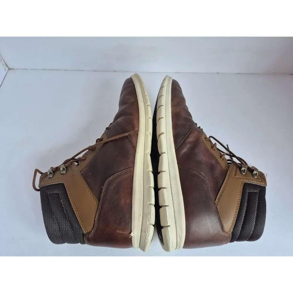 Timberland Graydon Boots Men's 11.5 Brown Leather Lace Up Combat Sneaker Comfort